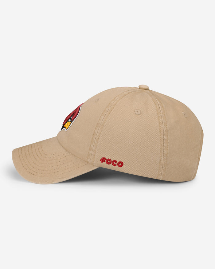 Arizona Cardinals Khaki Primary Logo Casual Cap FOCO - FOCO.com