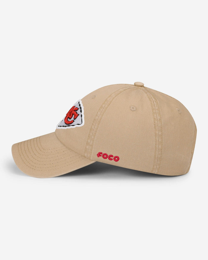 Kansas City Chiefs Khaki Primary Logo Casual Cap FOCO - FOCO.com