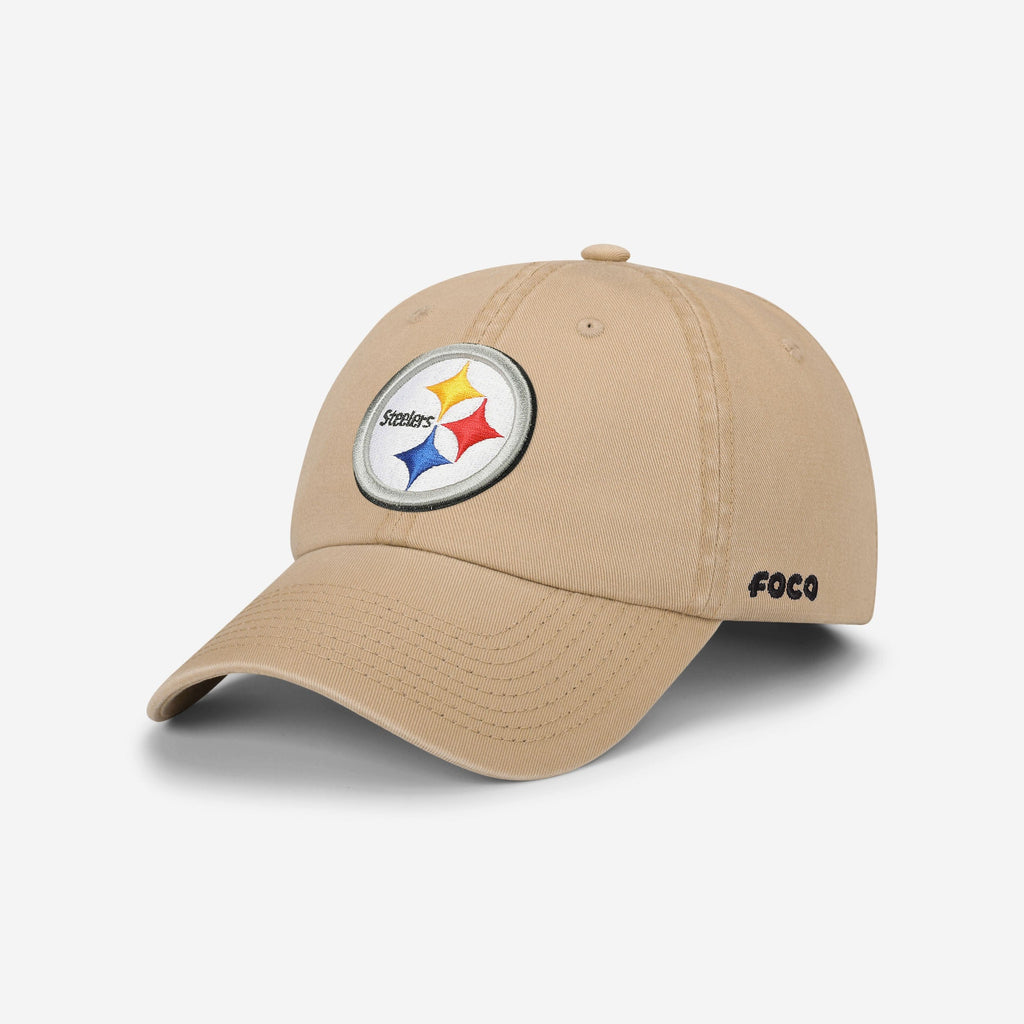 Pittsburgh Steelers Khaki Primary Logo Casual Cap FOCO - FOCO.com