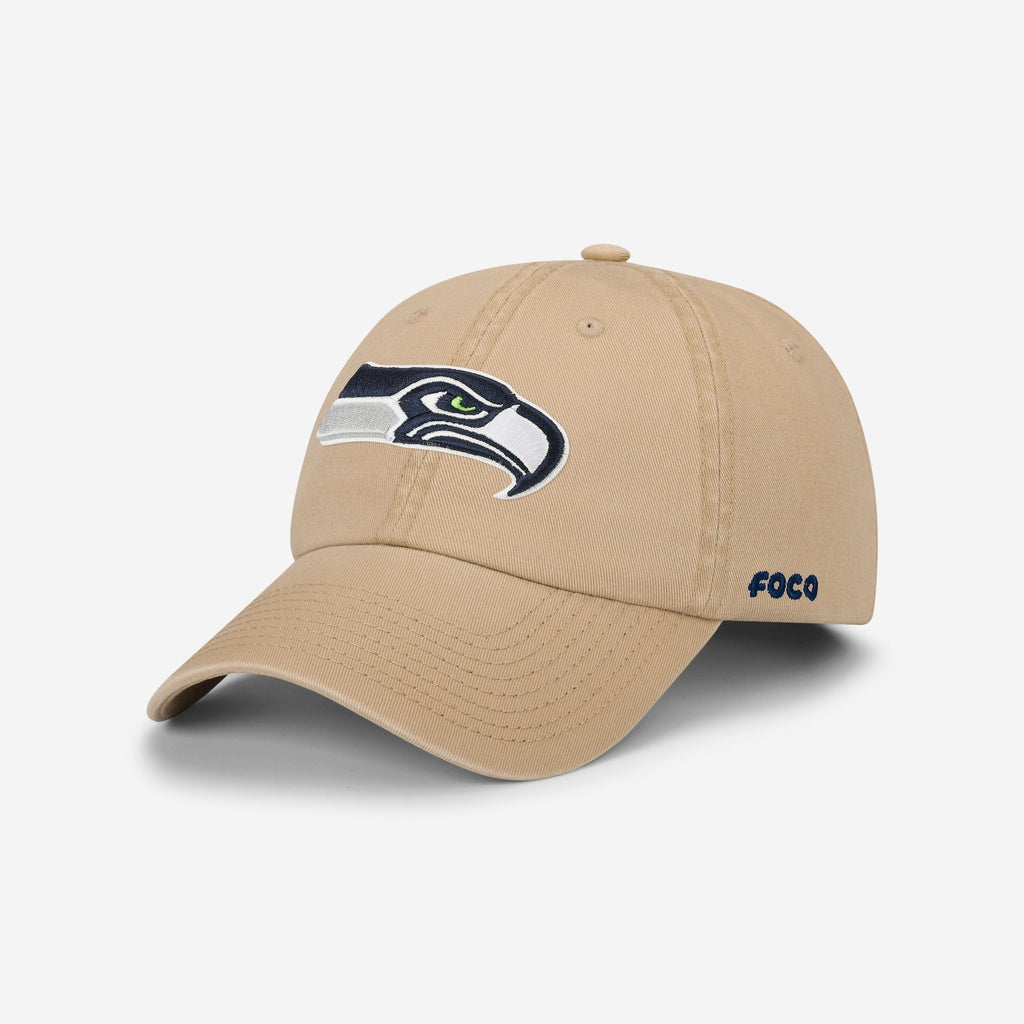 Seattle Seahawks Khaki Primary Logo Casual Cap FOCO - FOCO.com