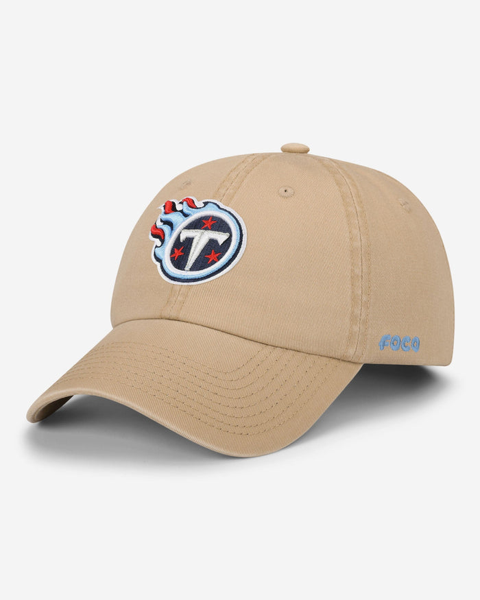 Tennessee Titans Khaki Primary Logo Casual Cap FOCO - FOCO.com