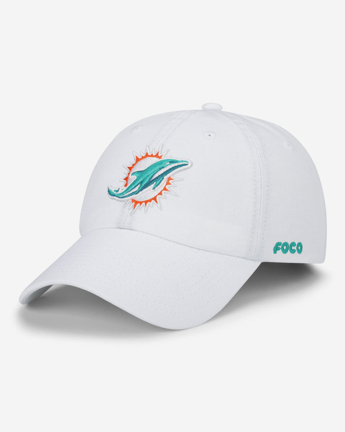 Miami Dolphins Primary Logo Casual Cap FOCO White - FOCO.com