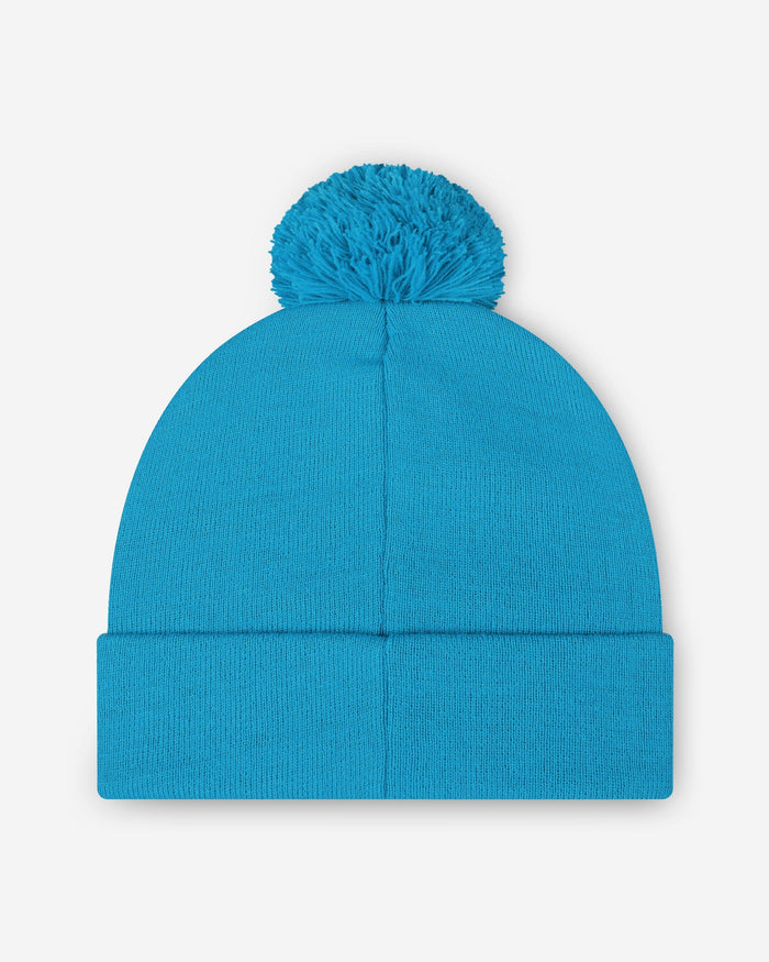 Carolina Panthers Basic Primary Logo Pom Beanie FOCO - FOCO.com