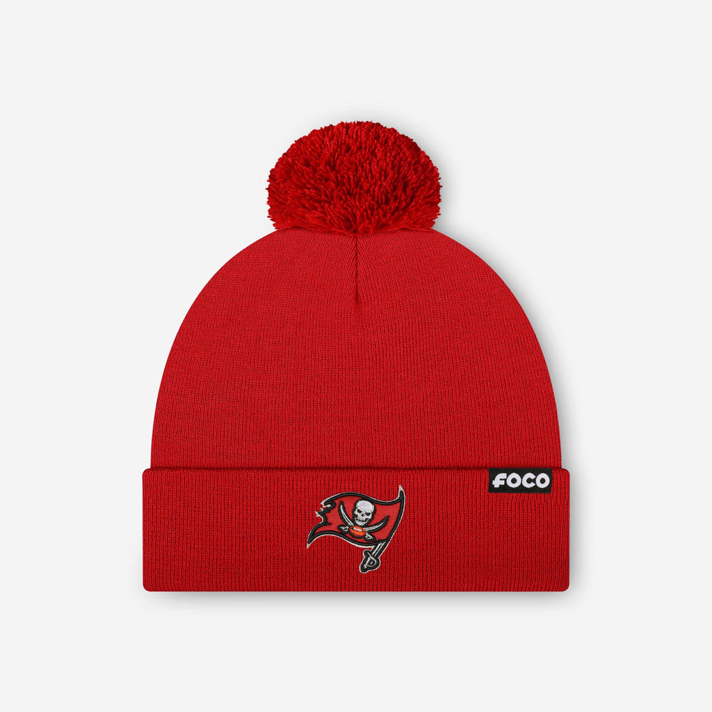 Tampa Bay Buccaneers Basic Primary Logo Pom Beanie FOCO - FOCO.com