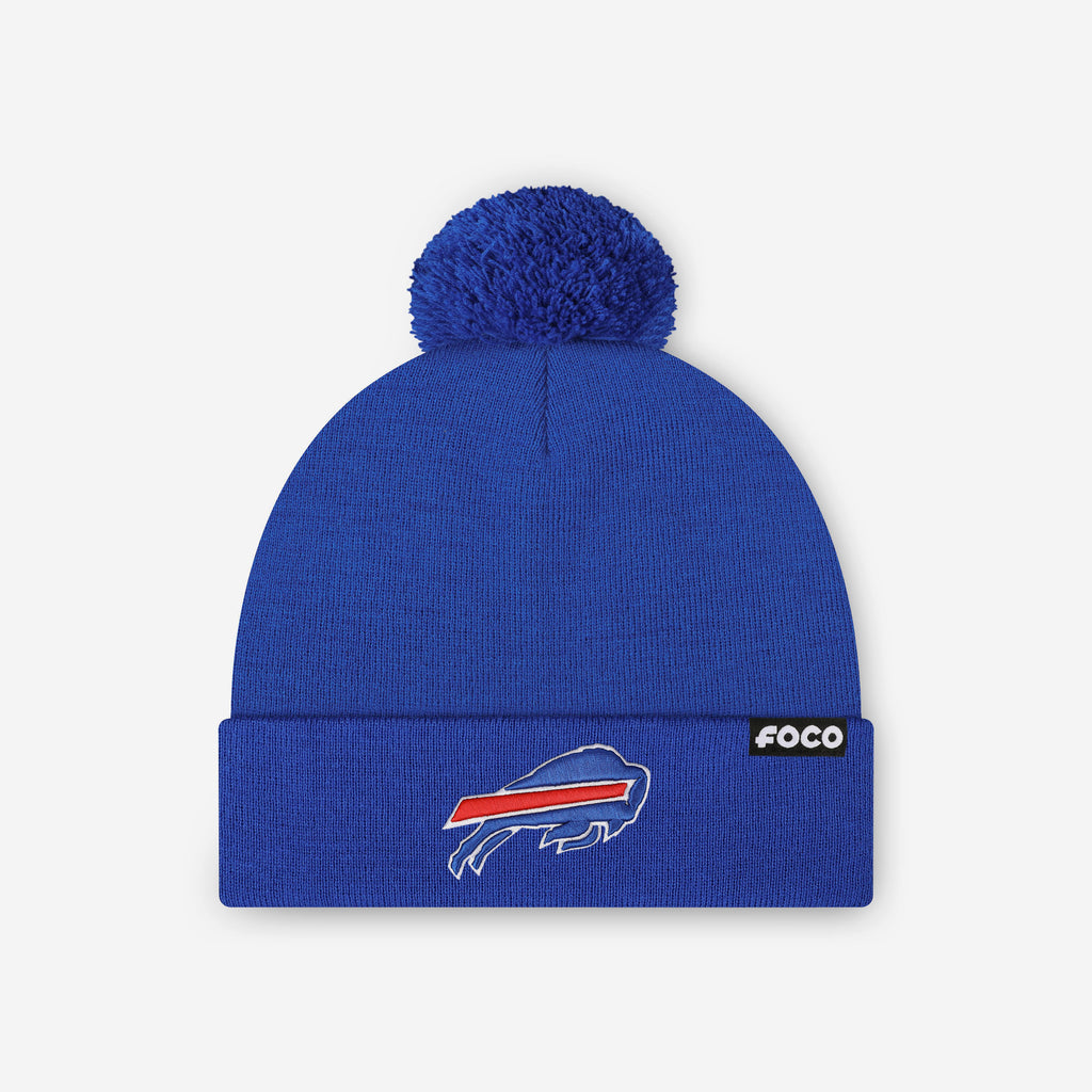 Buffalo Bills Basic Primary Logo Pom Beanie FOCO Royal - FOCO.com