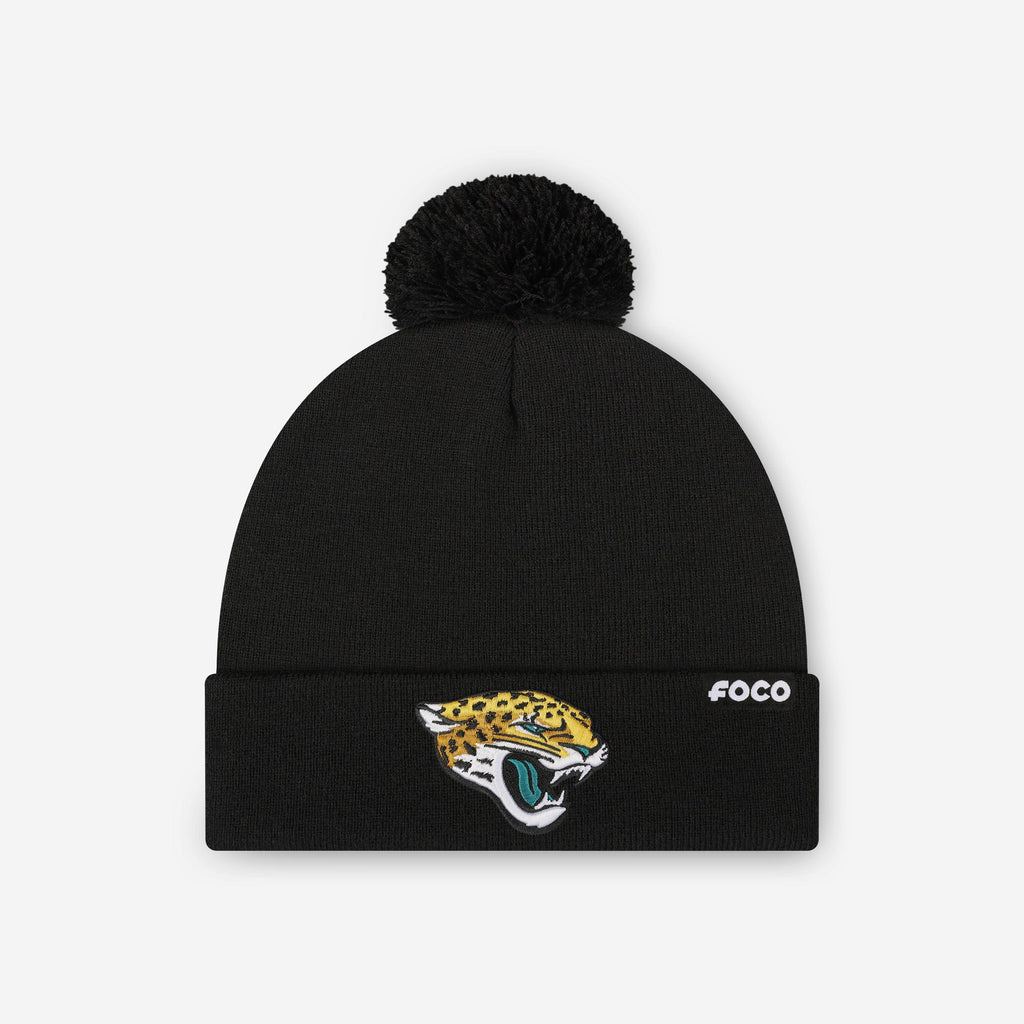 Jacksonville Jaguars Basic Primary Logo Pom Beanie FOCO - FOCO.com