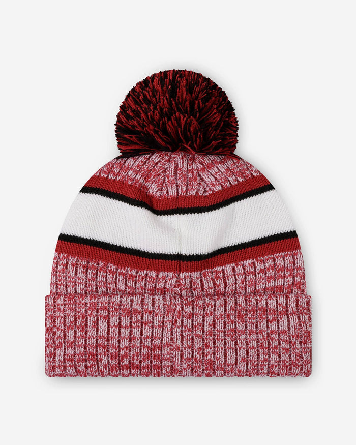 Arizona Cardinals Heather Team Stripe Lined Pom Beanie FOCO - FOCO.com