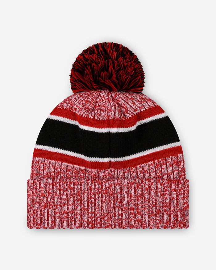 Atlanta Falcons Heather Team Stripe Lined Pom Beanie FOCO - FOCO.com