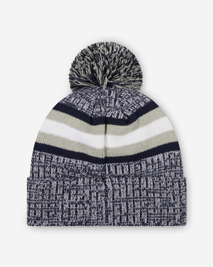 Dallas Cowboys Heather Team Stripe Lined Pom Beanie FOCO - FOCO.com