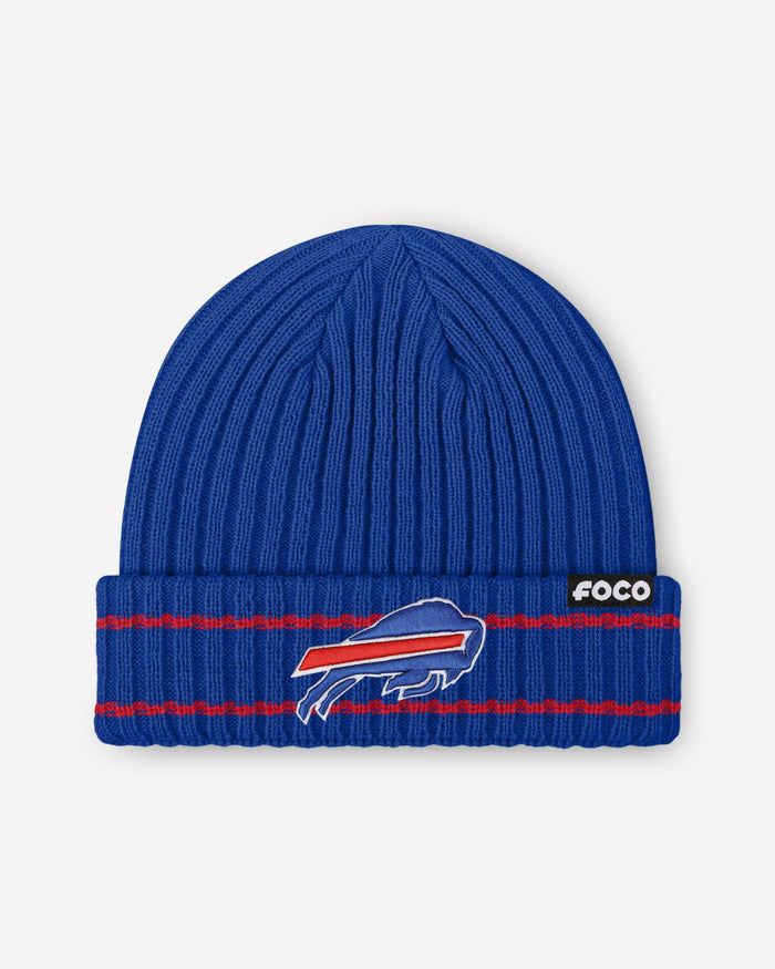 Buffalo Bills Primary Logo Ribbed Beanie FOCO - FOCO.com