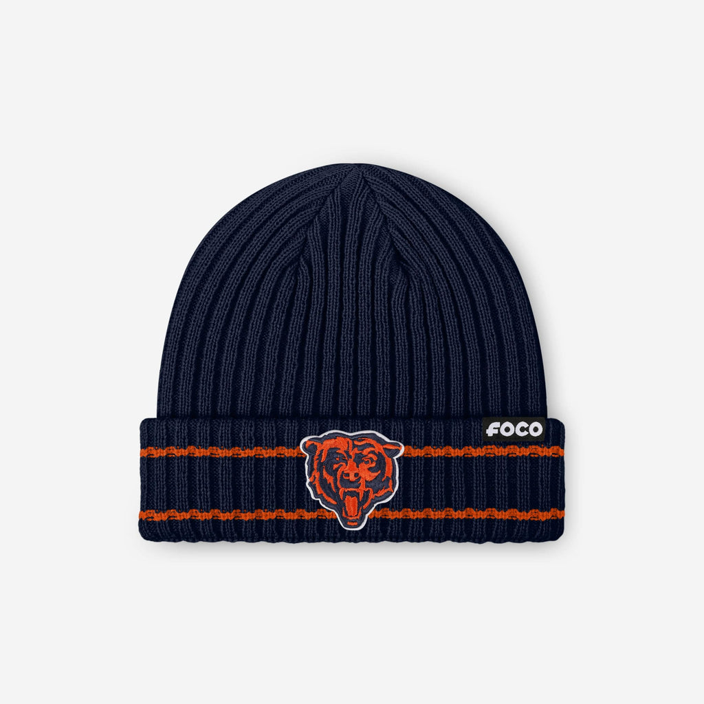 Chicago Bears Primary Logo Ribbed Beanie FOCO - FOCO.com