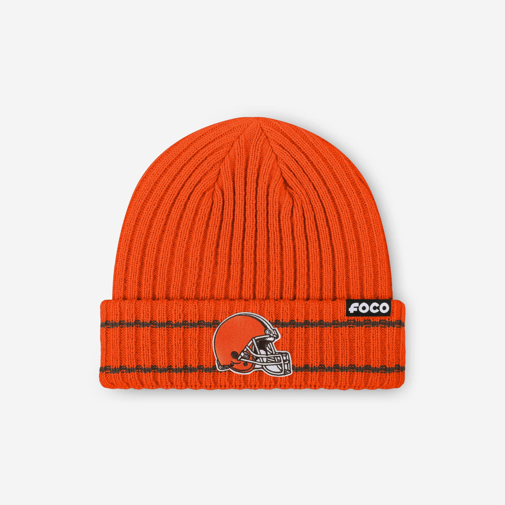 Cleveland Browns Primary Logo Ribbed Beanie FOCO - FOCO.com