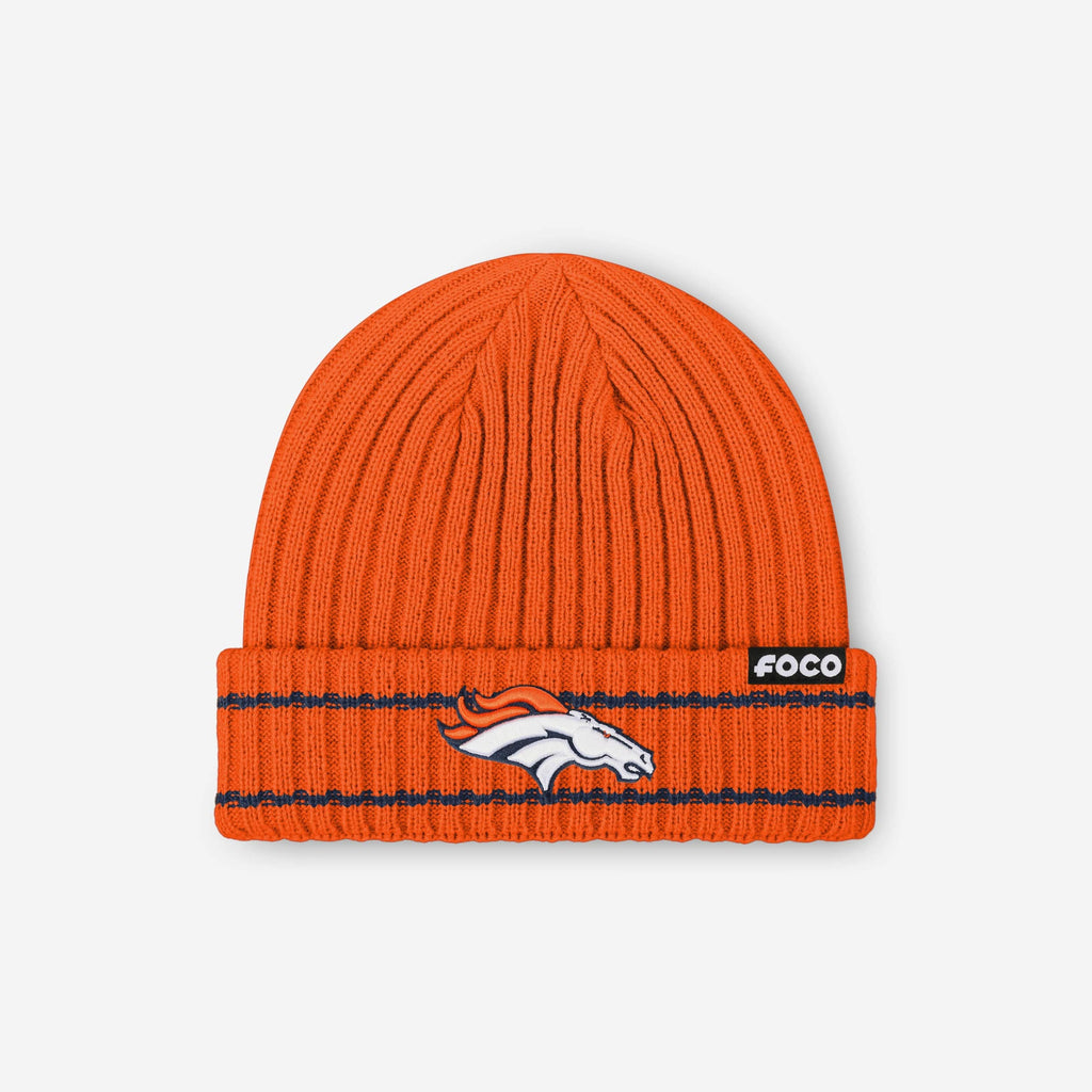 Denver Broncos Primary Logo Ribbed Beanie FOCO - FOCO.com