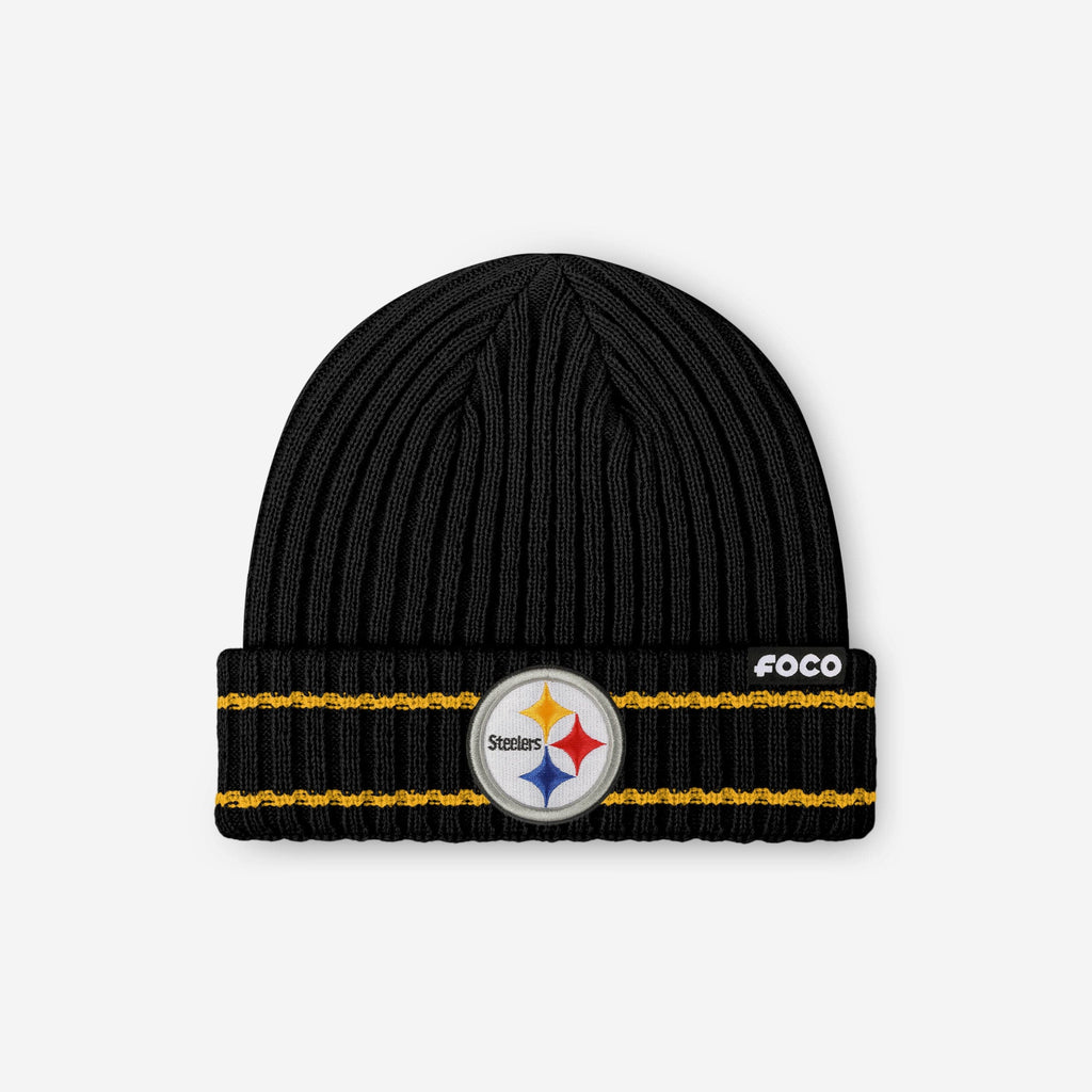 Pittsburgh Steelers Primary Logo Ribbed Beanie FOCO - FOCO.com