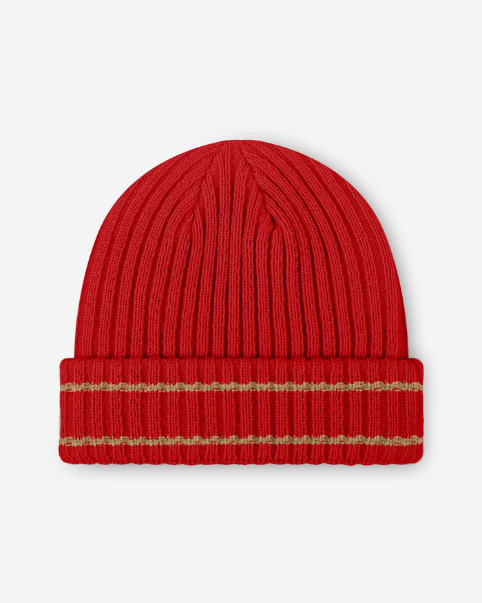 San Francisco 49ers Primary Logo Ribbed Beanie FOCO - FOCO.com