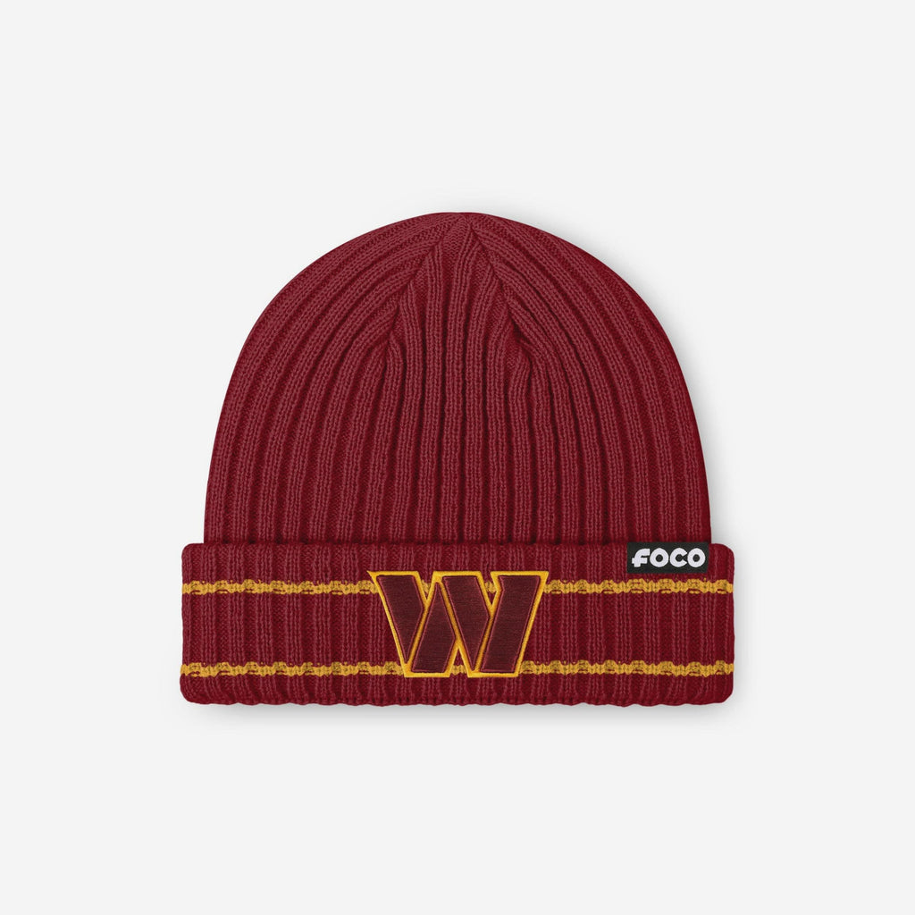 Washington Commanders Primary Logo Ribbed Beanie FOCO - FOCO.com