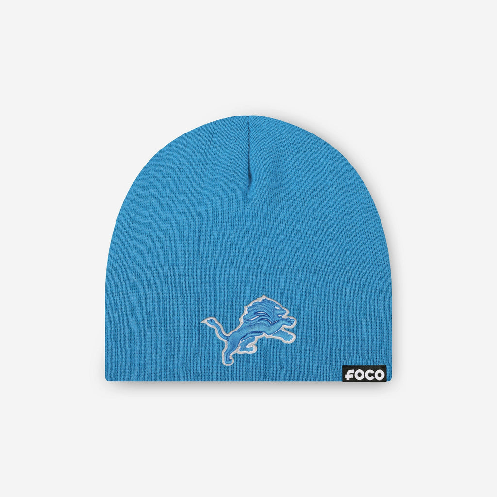 Detroit Lions Basic Primary Logo Skull Beanie FOCO - FOCO.com