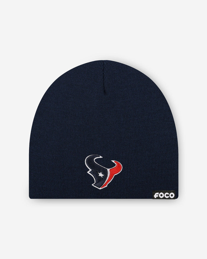 Houston Texans Basic Primary Logo Skull Beanie FOCO - FOCO.com