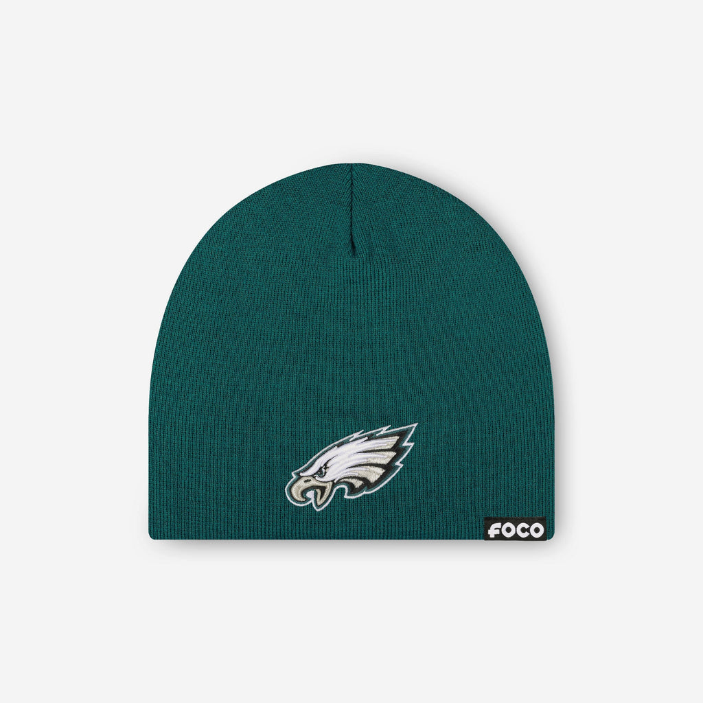 Philadelphia Eagles Basic Primary Logo Skull Beanie FOCO - FOCO.com