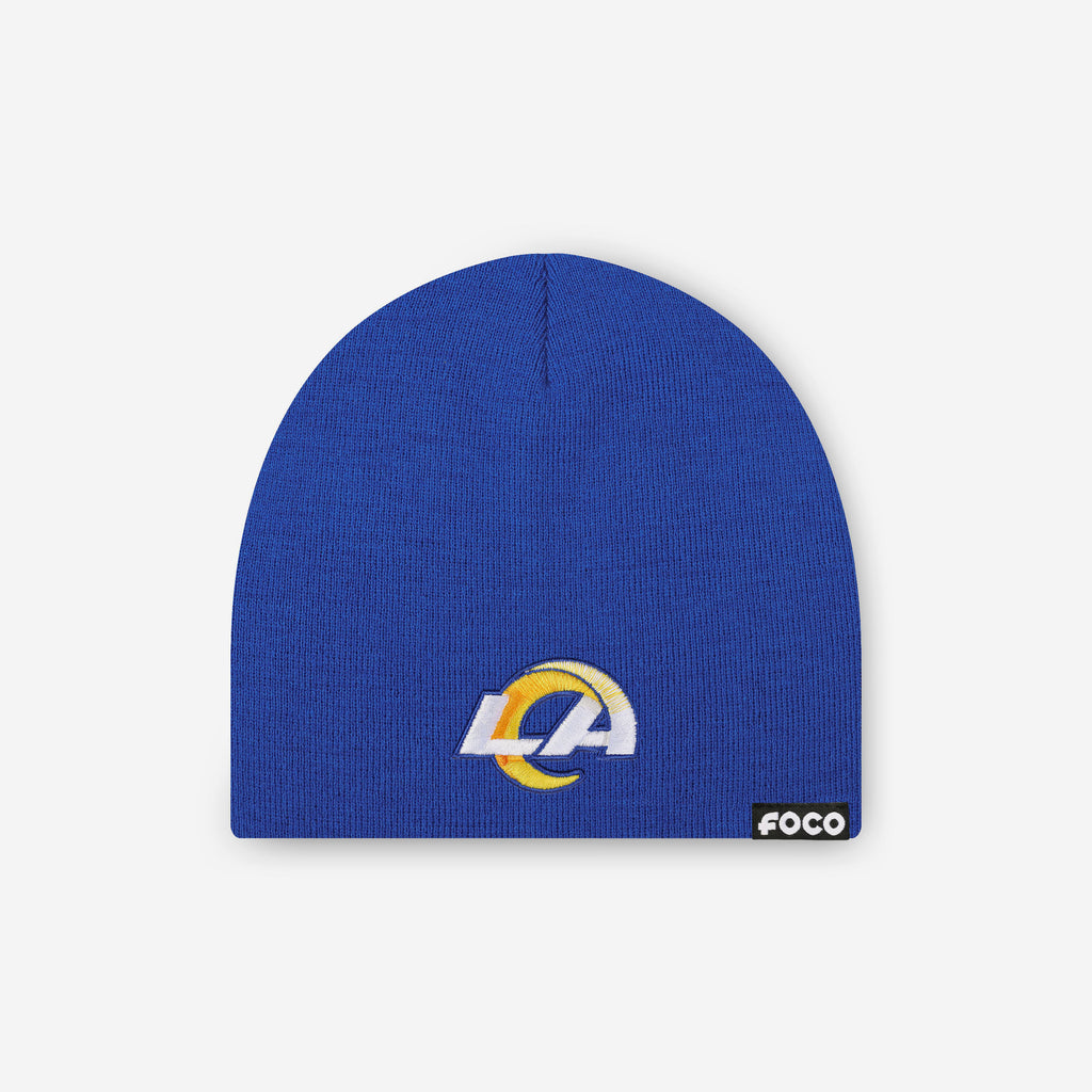 Los Angeles Rams Basic Primary Logo Skull Beanie FOCO - FOCO.com