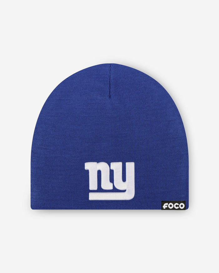 New York Giants Basic Primary Logo Skull Beanie FOCO - FOCO.com