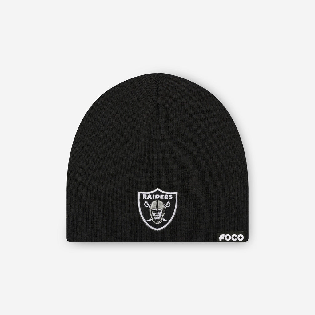 Las Vegas Raiders Basic Primary Logo Skull Beanie FOCO - FOCO.com