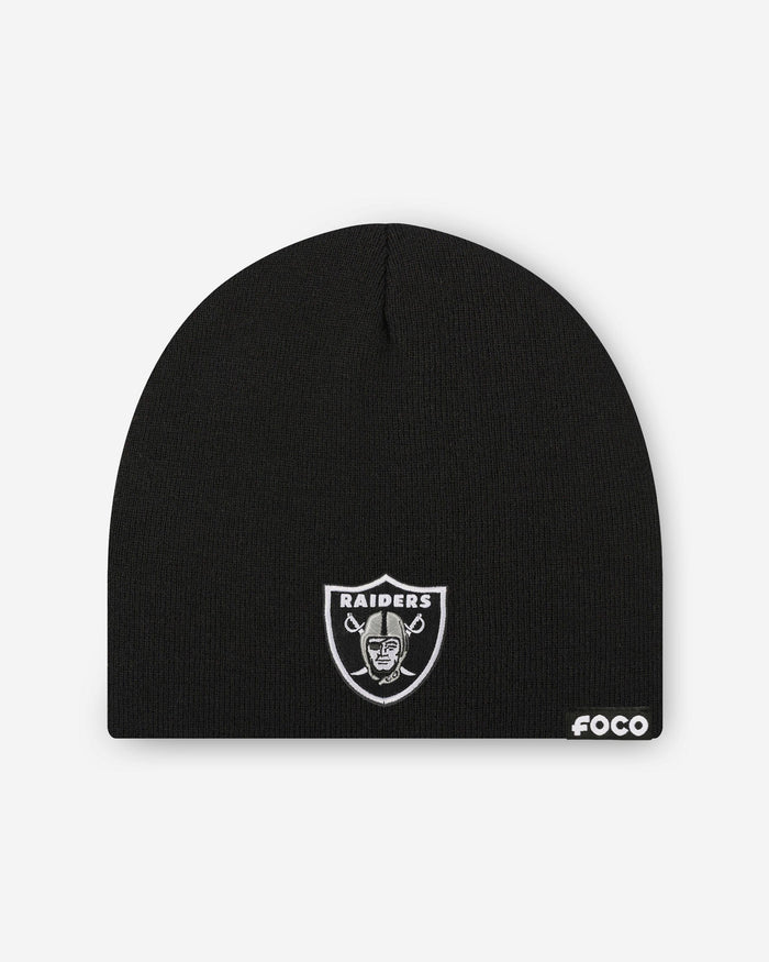 Las Vegas Raiders Basic Primary Logo Skull Beanie FOCO - FOCO.com