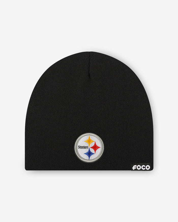 Pittsburgh Steelers Basic Primary Logo Skull Beanie FOCO - FOCO.com