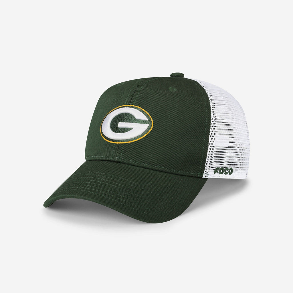 Green Bay Packers Primary Logo Trucker RF Cap FOCO - FOCO.com