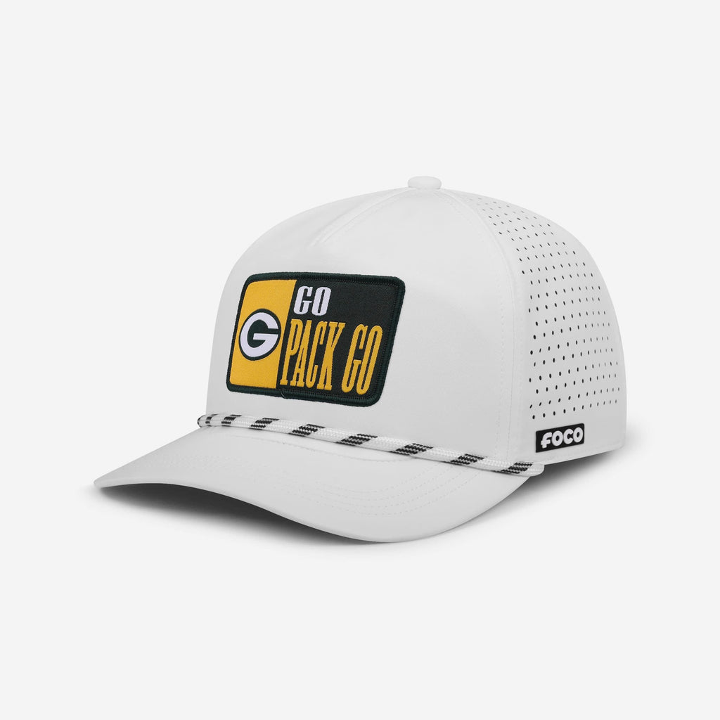 Green Bay Packers Slogan Patch Poly Pro Marquee RF Cap FOCO - FOCO.com