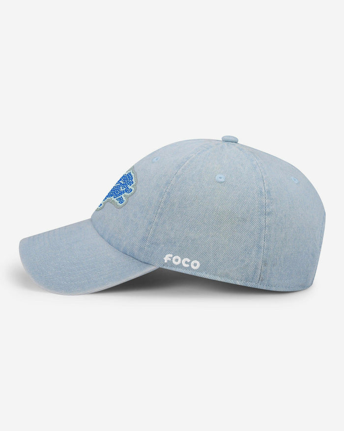 Detroit Lions Rhinestone Logo Denim Casual Cap FOCO - FOCO.com