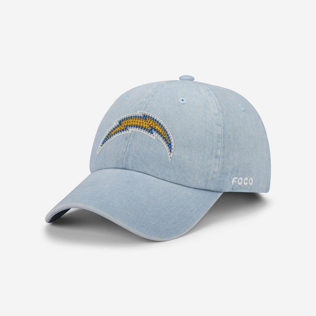 Los Angeles Chargers Rhinestone Logo Denim Casual Cap FOCO - FOCO.com