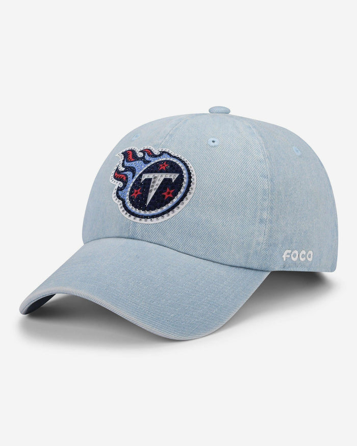 Tennessee Titans Rhinestone Logo Denim Casual Cap FOCO - FOCO.com