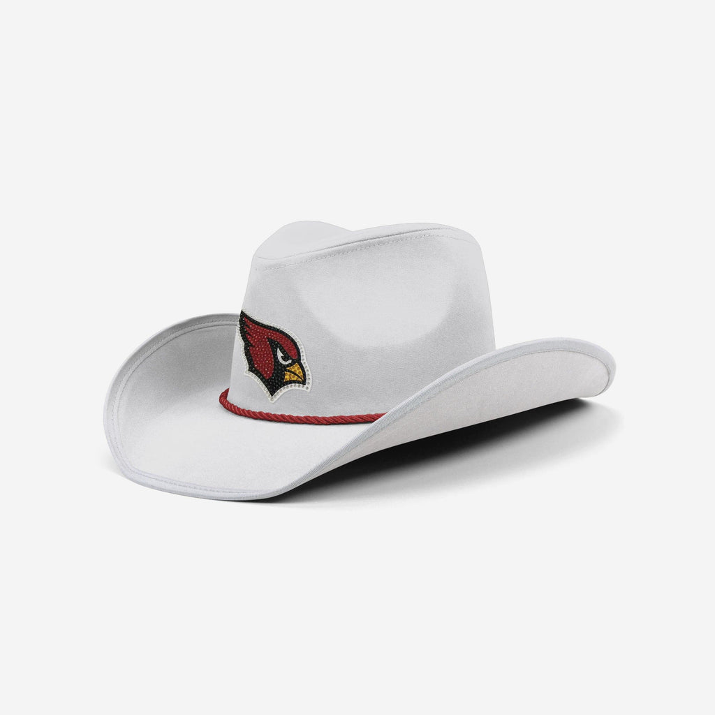 Arizona Cardinals White Rhinestone Logo Cowboy Hat FOCO - FOCO.com
