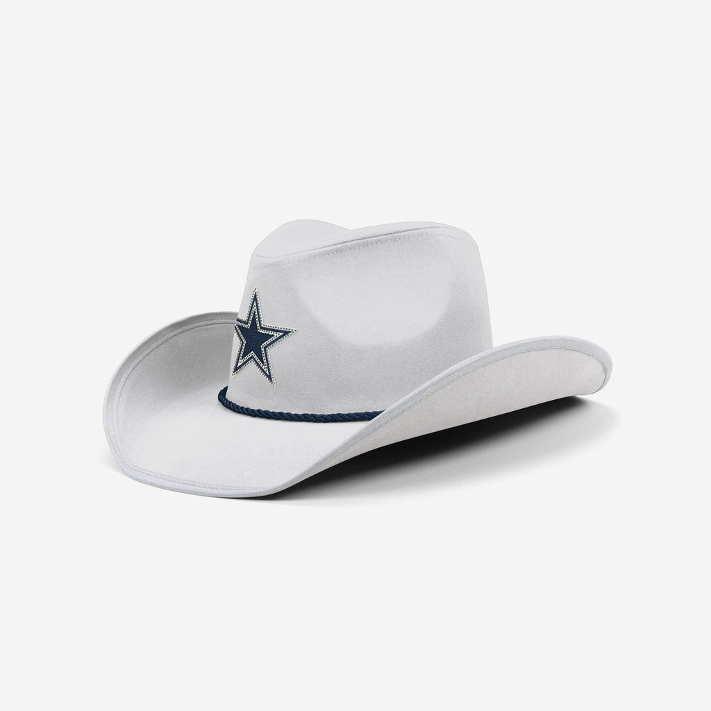 Dallas Cowboys White Rhinestone Logo Cowboy Hat FOCO - FOCO.com