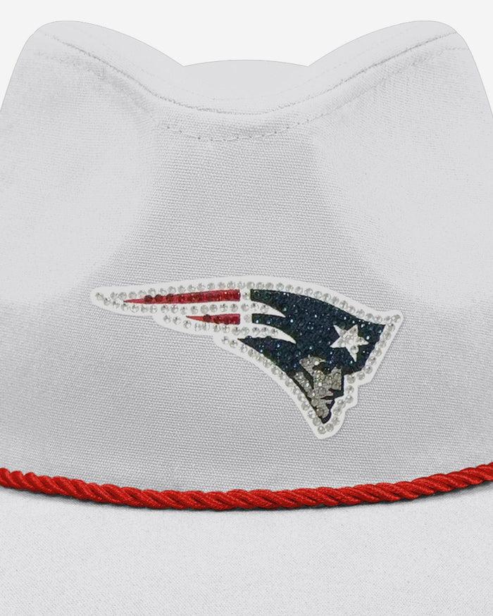 New England Patriots White Rhinestone Logo Cowboy Hat FOCO - FOCO.com