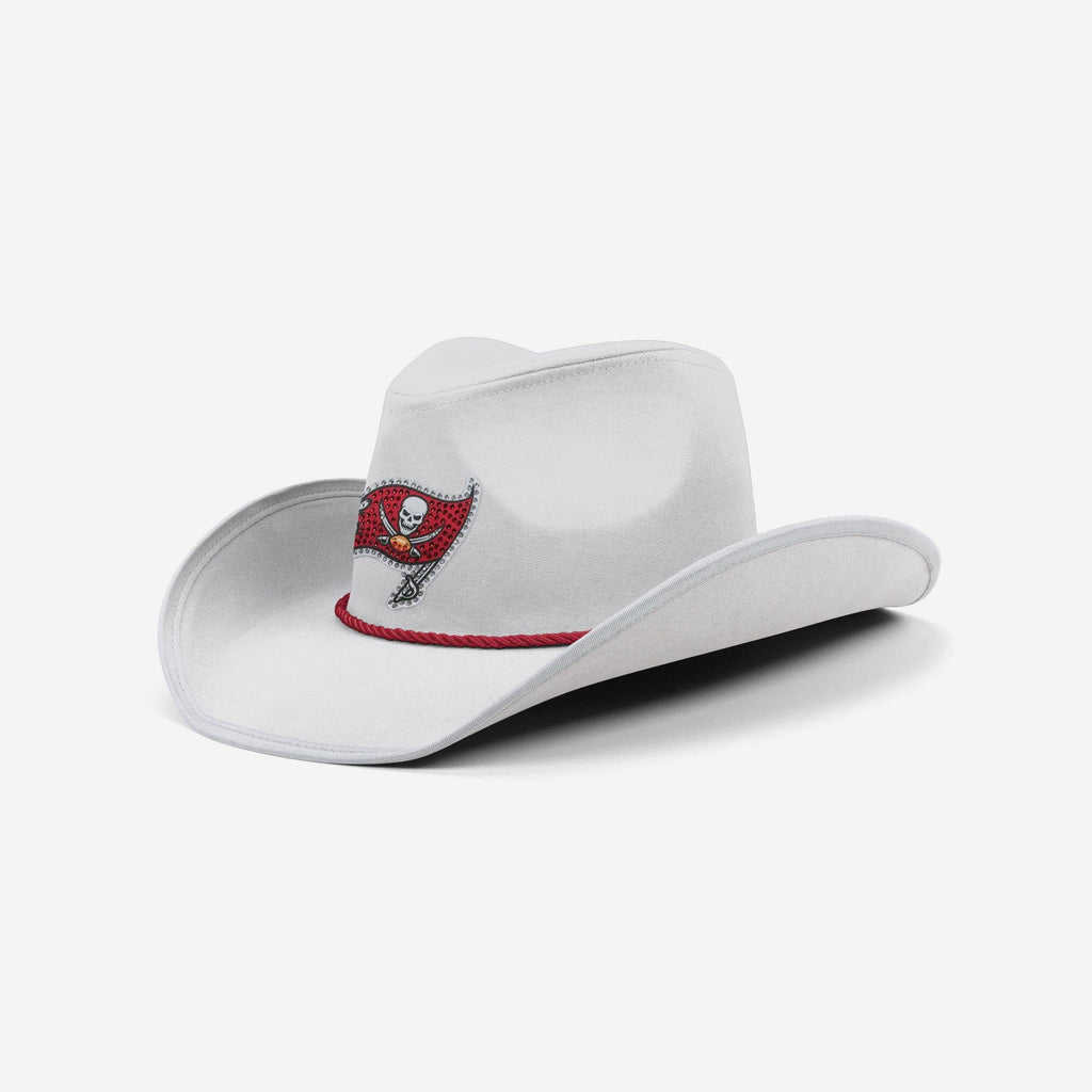 Tampa Bay Buccaneers White Rhinestone Logo Cowboy Hat FOCO - FOCO.com