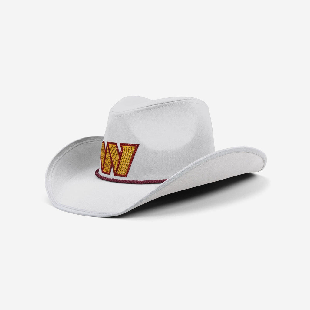 Washington Commanders White Rhinestone Logo Cowboy Hat FOCO - FOCO.com