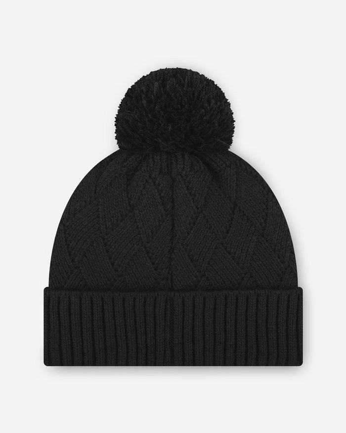 Las Vegas Raiders Rhinestone Primary Logo Criss Cross Beanie FOCO - FOCO.com