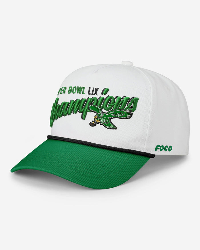 Philadelphia Eagles Super Bowl LIX Champions Retro Monty Script Marquee RF Cap FOCO - FOCO.com