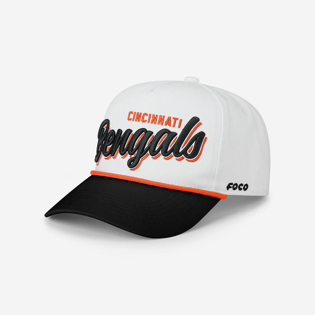 Cincinnati Bengals Monty Script Marquee RF Cap FOCO - FOCO.com