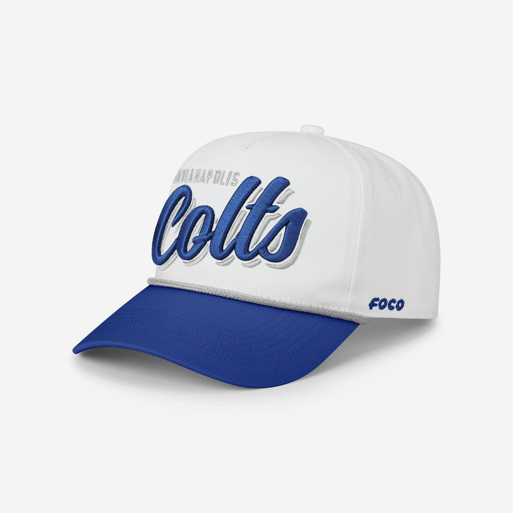 Indianapolis Colts Monty Script Marquee RF Cap FOCO - FOCO.com