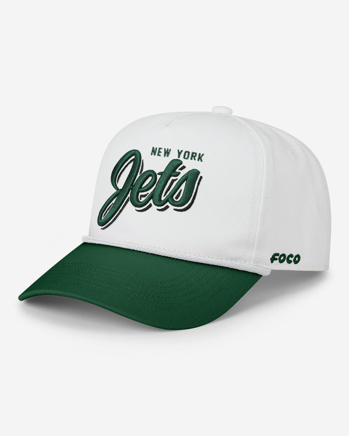 New York Jets Monty Script Marquee RF Cap FOCO - FOCO.com