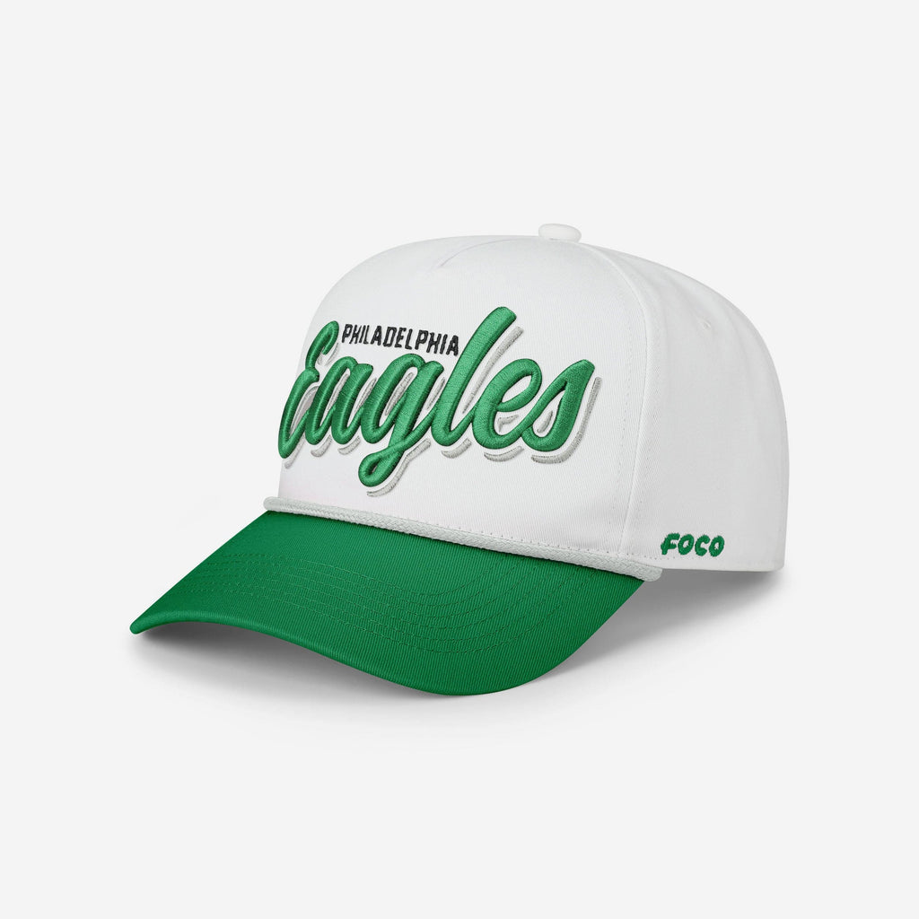 Philadelphia Eagles Monty Script Marquee RF Cap FOCO - FOCO.com