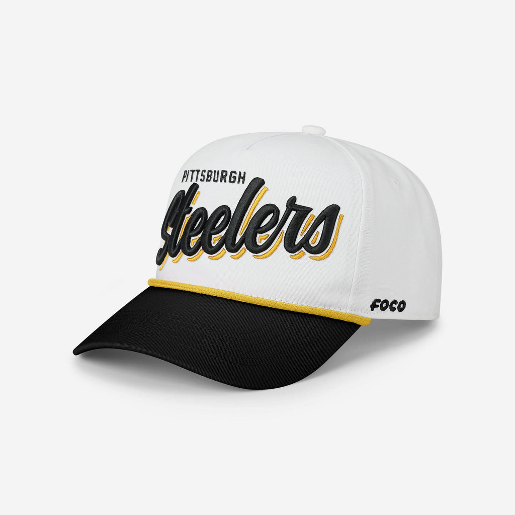 Pittsburgh Steelers Monty Script Marquee RF Cap FOCO - FOCO.com