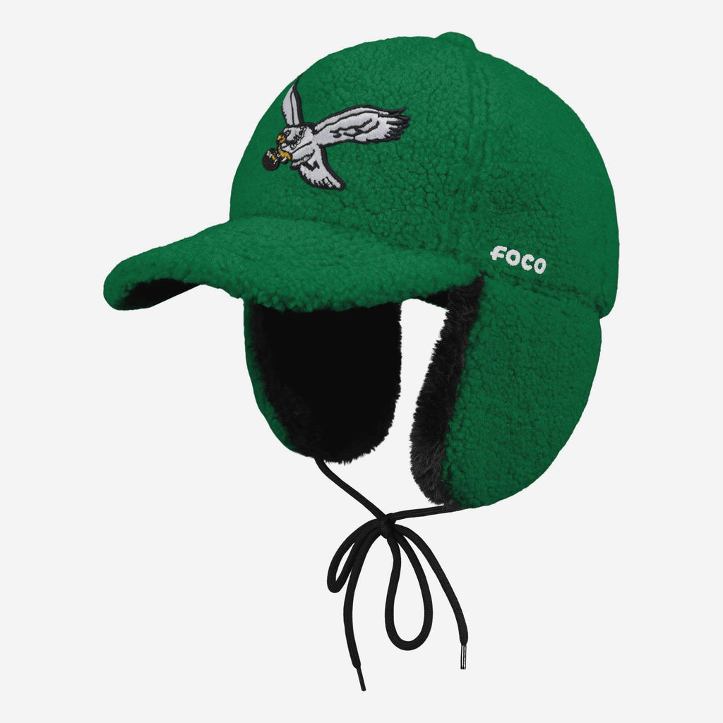 Philadelphia Eagles Kelly Green Sherpa Trapper Cap FOCO - FOCO.com