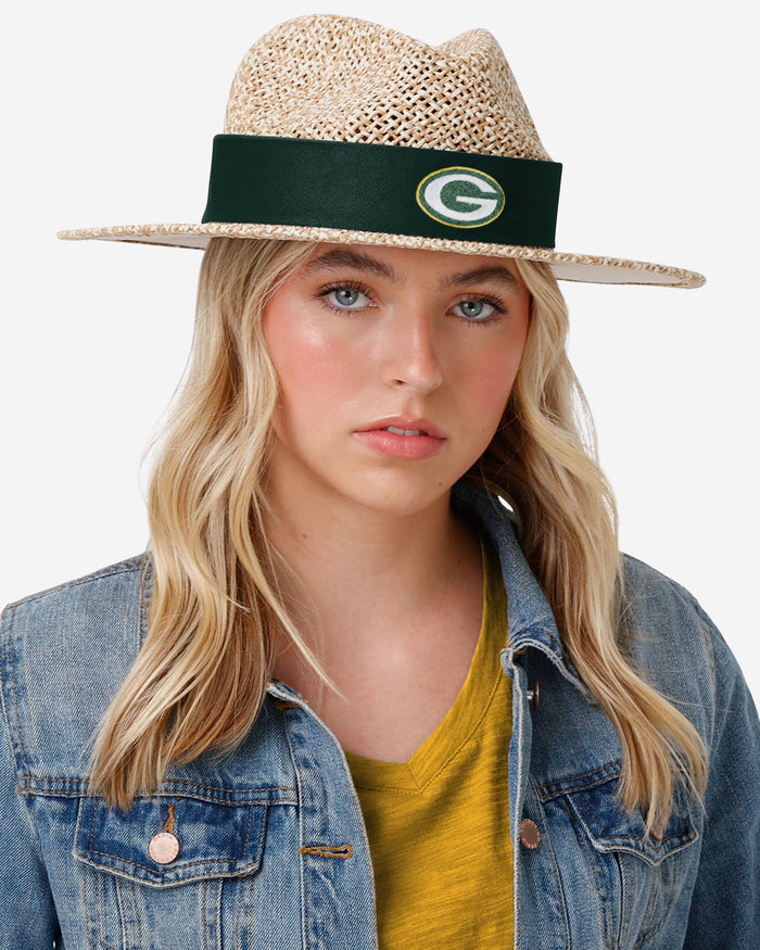 Green Bay Packers Band Straw Hat FOCO - FOCO.com