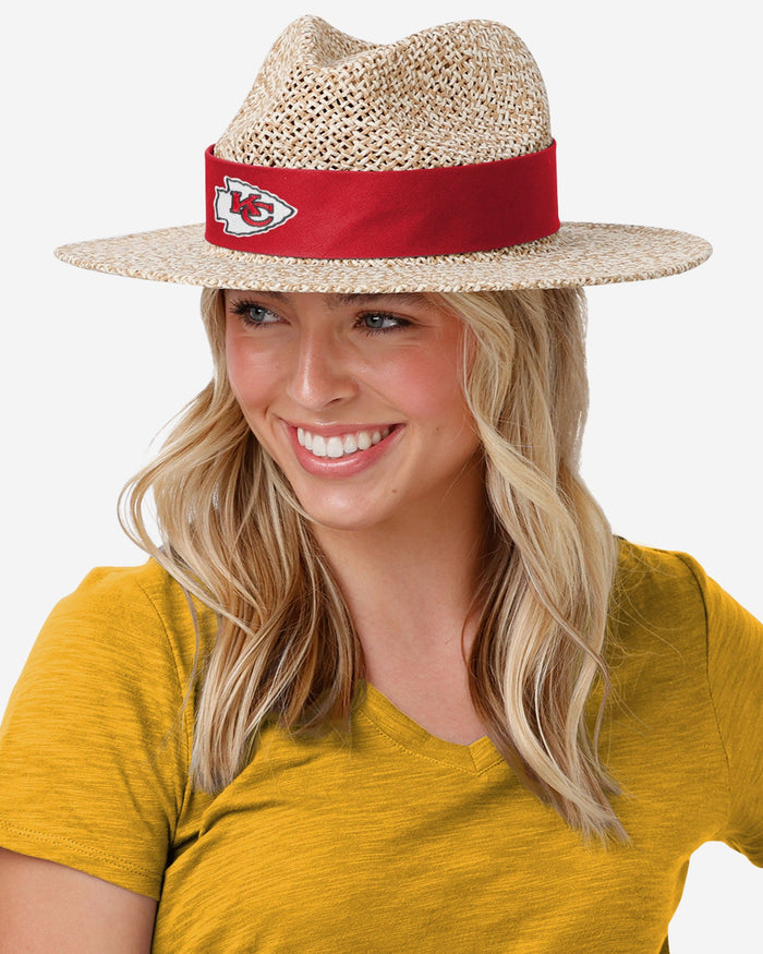 Kansas City Chiefs Band Straw Hat FOCO - FOCO.com