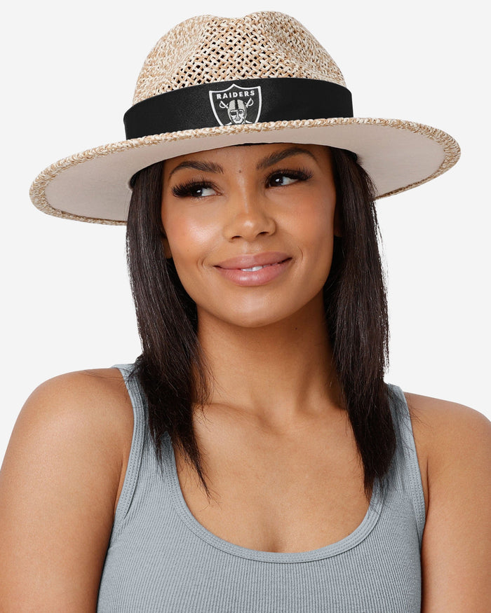 Las Vegas Raiders Band Straw Hat FOCO - FOCO.com