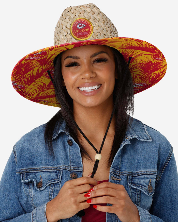 Kansas City Chiefs Super Bowl LVIII Champions Straw Hat FOCO - FOCO.com